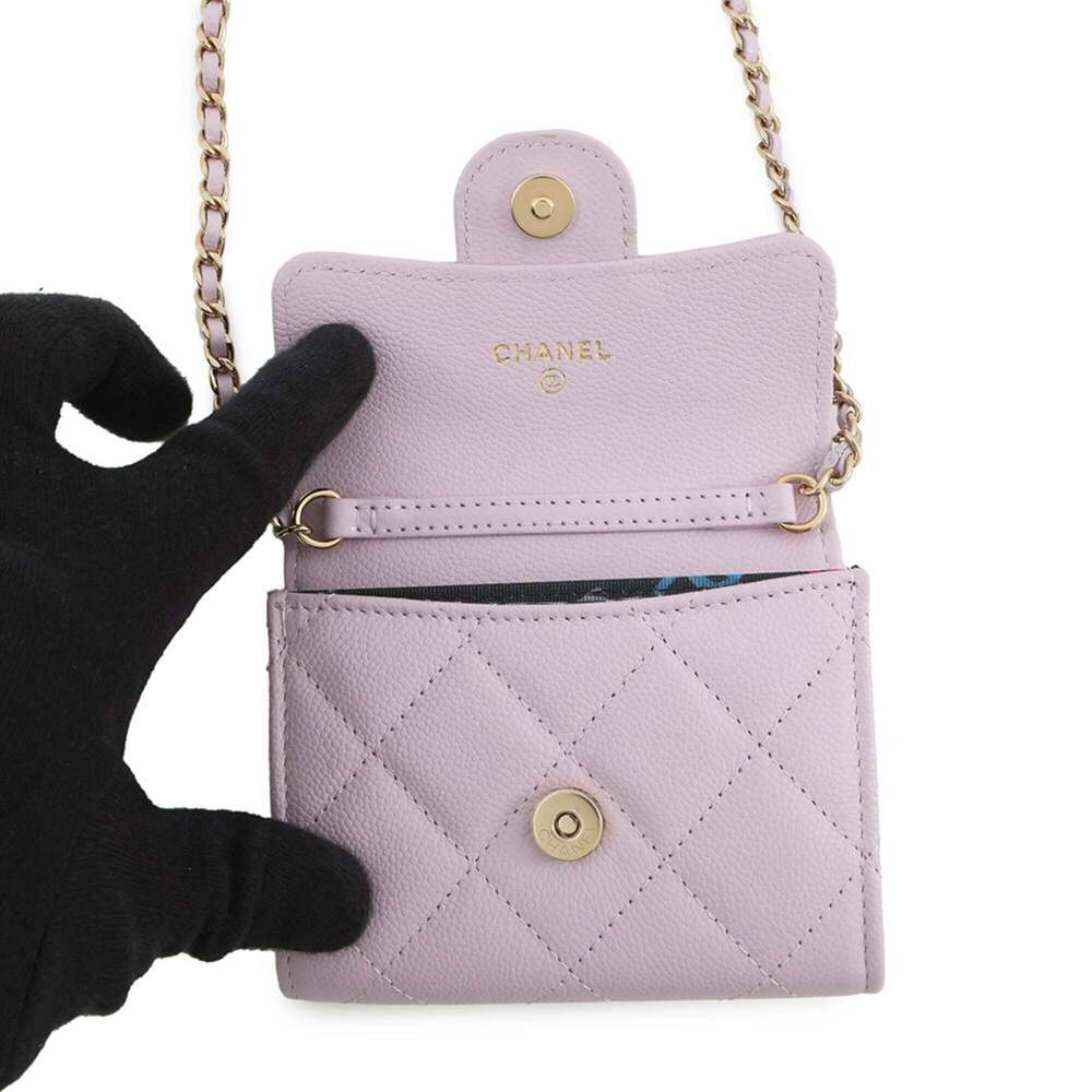 CHANEL Pink Caviar Leather Logo Wallet - Picture 5 of 12